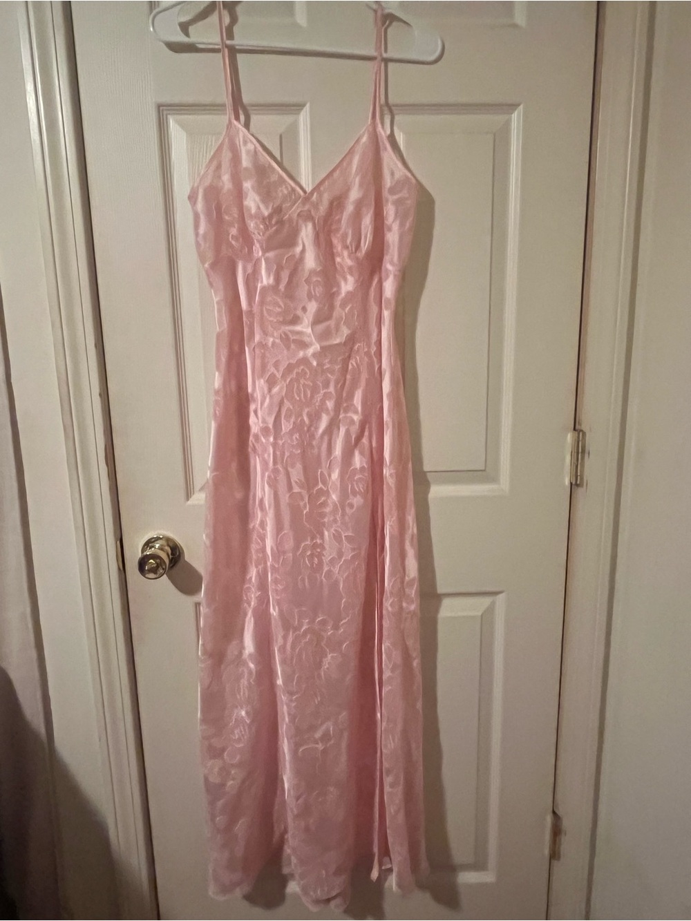 Vintage 90s Victoria’s Secret Gold Label Pink Burnout Floral Maxi Nightgown L